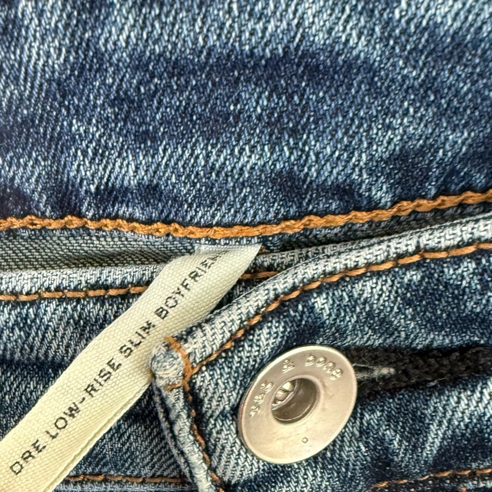 Rag & Bone Dre Low-Rise Boyfriend Jean Bellview Slim Fit Dark Indigo Denim Women - Picture 8 of 13